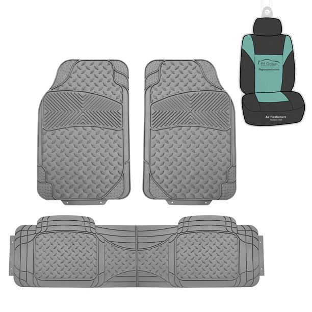 FH GROUP Semi Custom Trimmable Vinyl Full Set Auto Floor Mats with