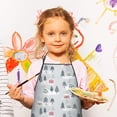 thumbnail image 3 of Gray Christmas House and Tree Pattern Kids Aprons for Girls and Boys,Adjustable Neck Strap Toddler Aprons for Kids Cooking Baking, 3 of 7