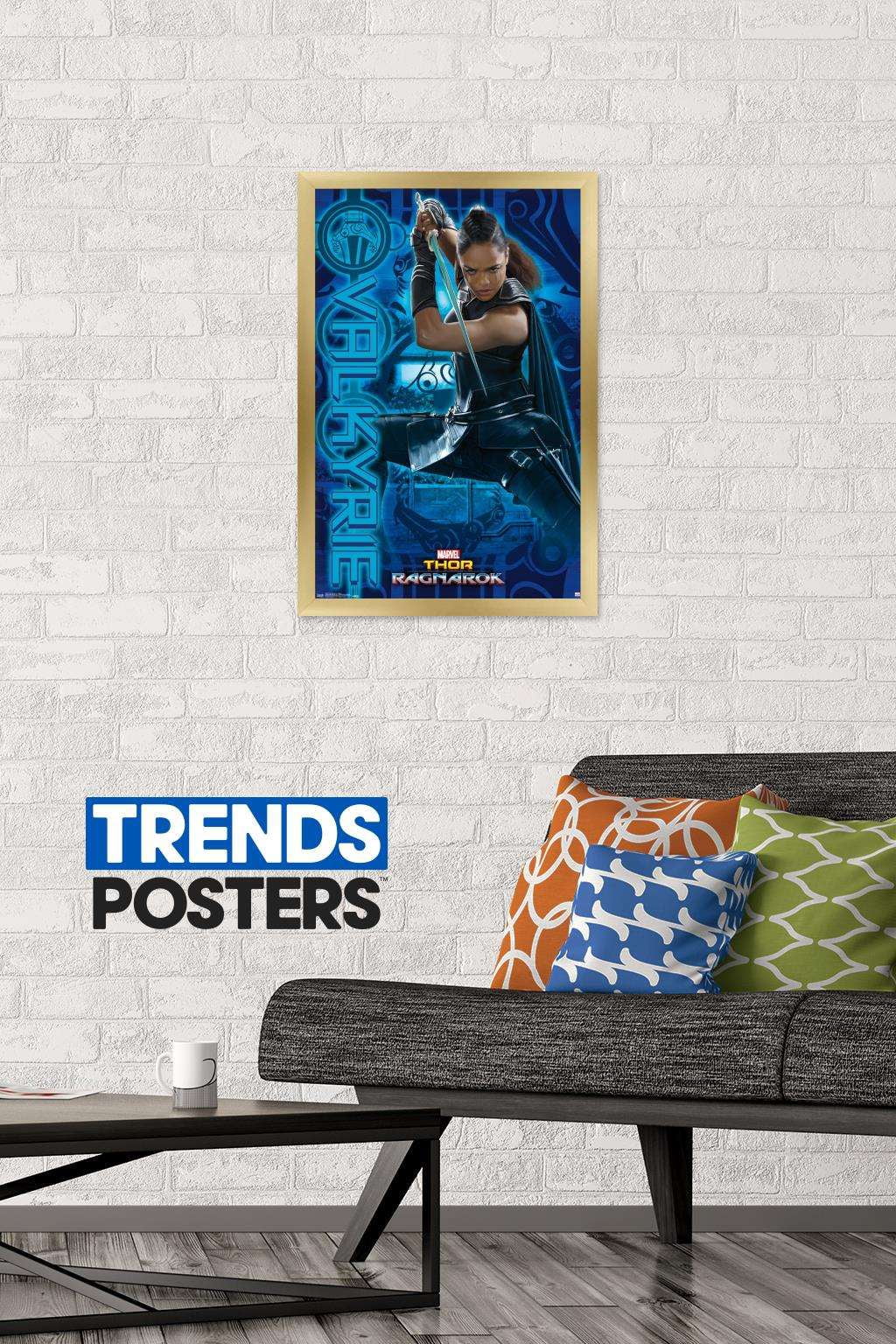 Marvel Cinematic Universe - Thor - Ragnarök - Valkyrie Wall Poster, 14.725" x 22.375", Framed