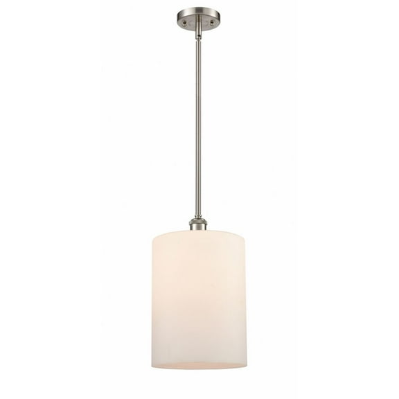 516-1S-SN-G111-L-LED-Innovations Lighting-Cobbleskill - 3.5W 1 LED Mini Pendant In Industrial Style-14 Inches Tall and 9 Inches Wide Brushed Satin