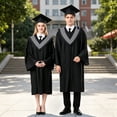 thumbnail image 2 of FYEGRE Elegant Graduation Gown Doctoral Commencement Attire Matching Cap Tassel Ensemble For Formal Grey XXL, 2 of 4