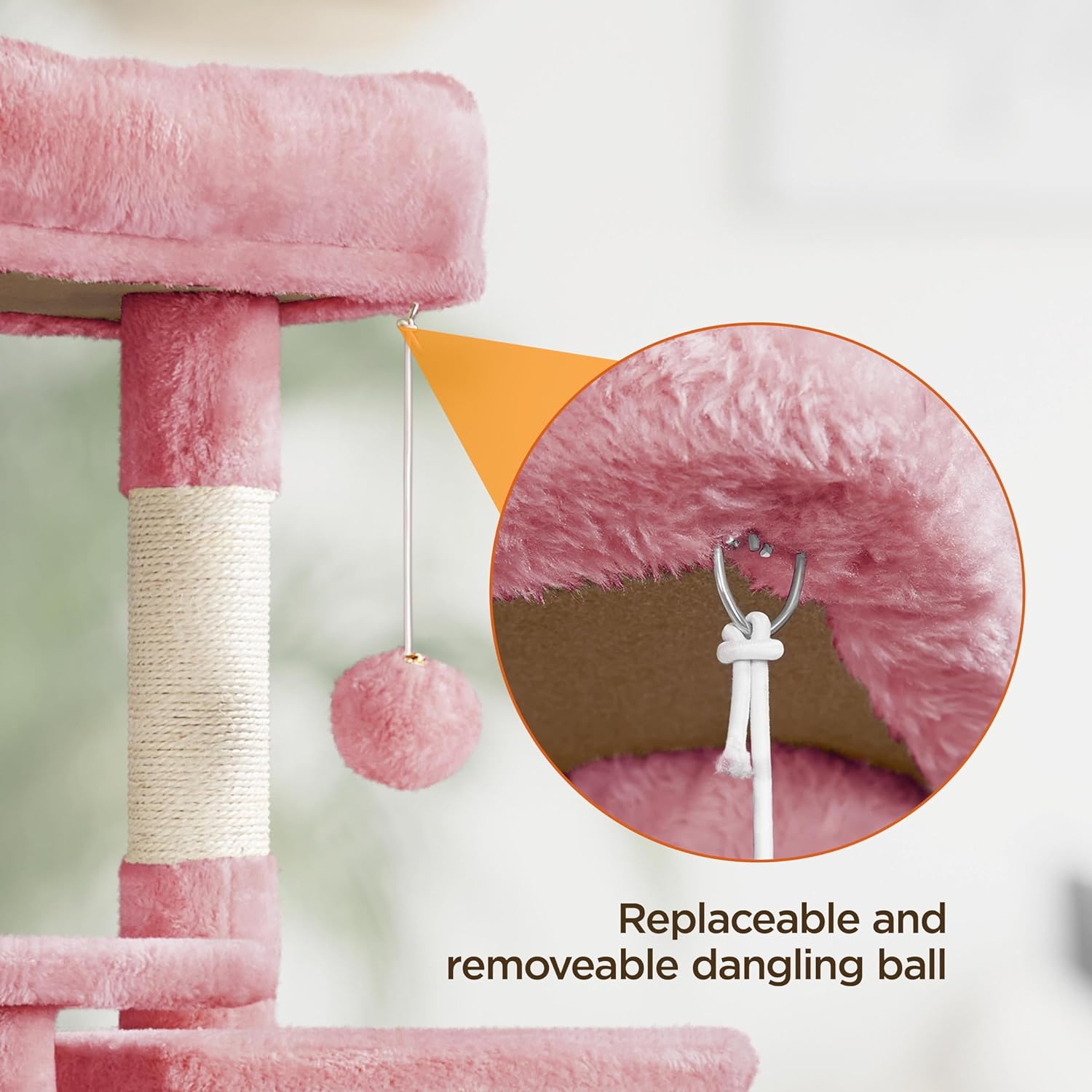 ZYPPP Cat Tree Cat Tower, 63in Multi-Level Cat Tree for Indoor Cats, Tall Cat Tree w/Sisal-Covered Scratching Posts & Condo, Cat Furniture Activity Center for Cats Kitten, Pink