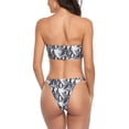 thumbnail image 3 of Bañador elegante con estampado de serpiente, parte superior de tubo, diseño dividido y hueco, realce de cadera elástico, ropa de playa para mujer, talla L, 3 of 5