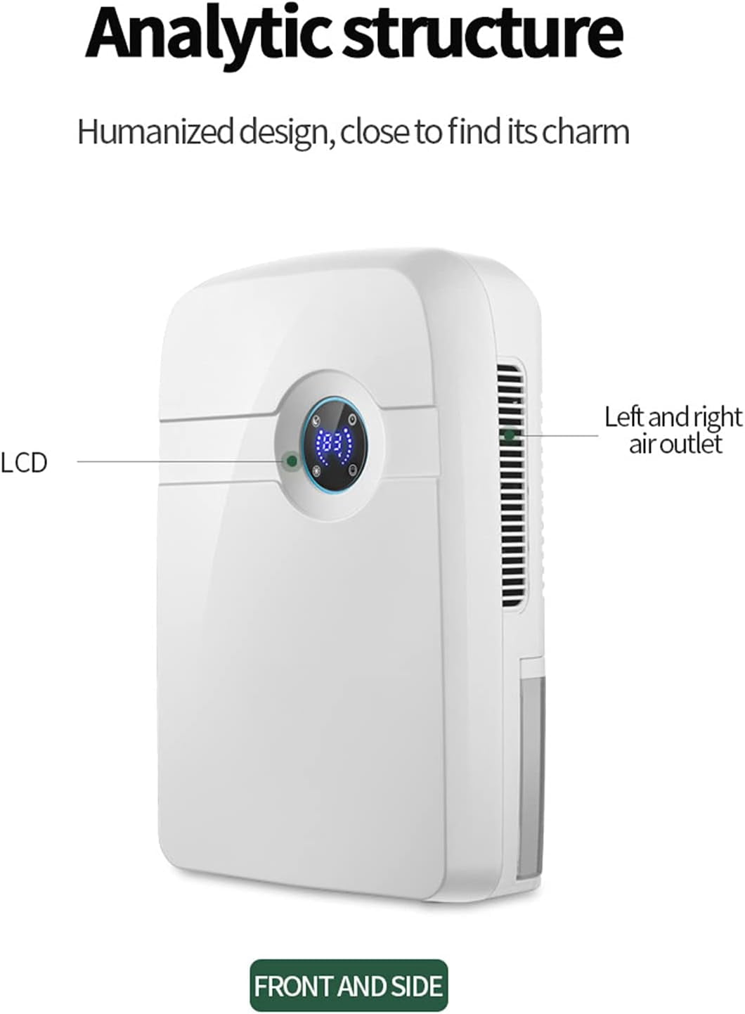 Miumaeov Remote Control Household Dehumidifier Mini Dehumidifier Mute Moisture Absorption Remotely 2.5L