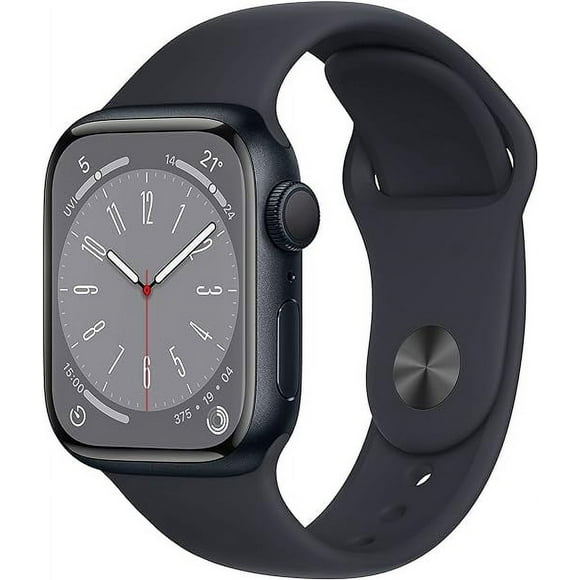 Apple Watch Series 8 45mm GPS + Montre Intelligente Cellulaire Boîtier en Aluminium de Minuit avec Bande de Sport de Minuit Certifié Remis à Neuf (Grade A)