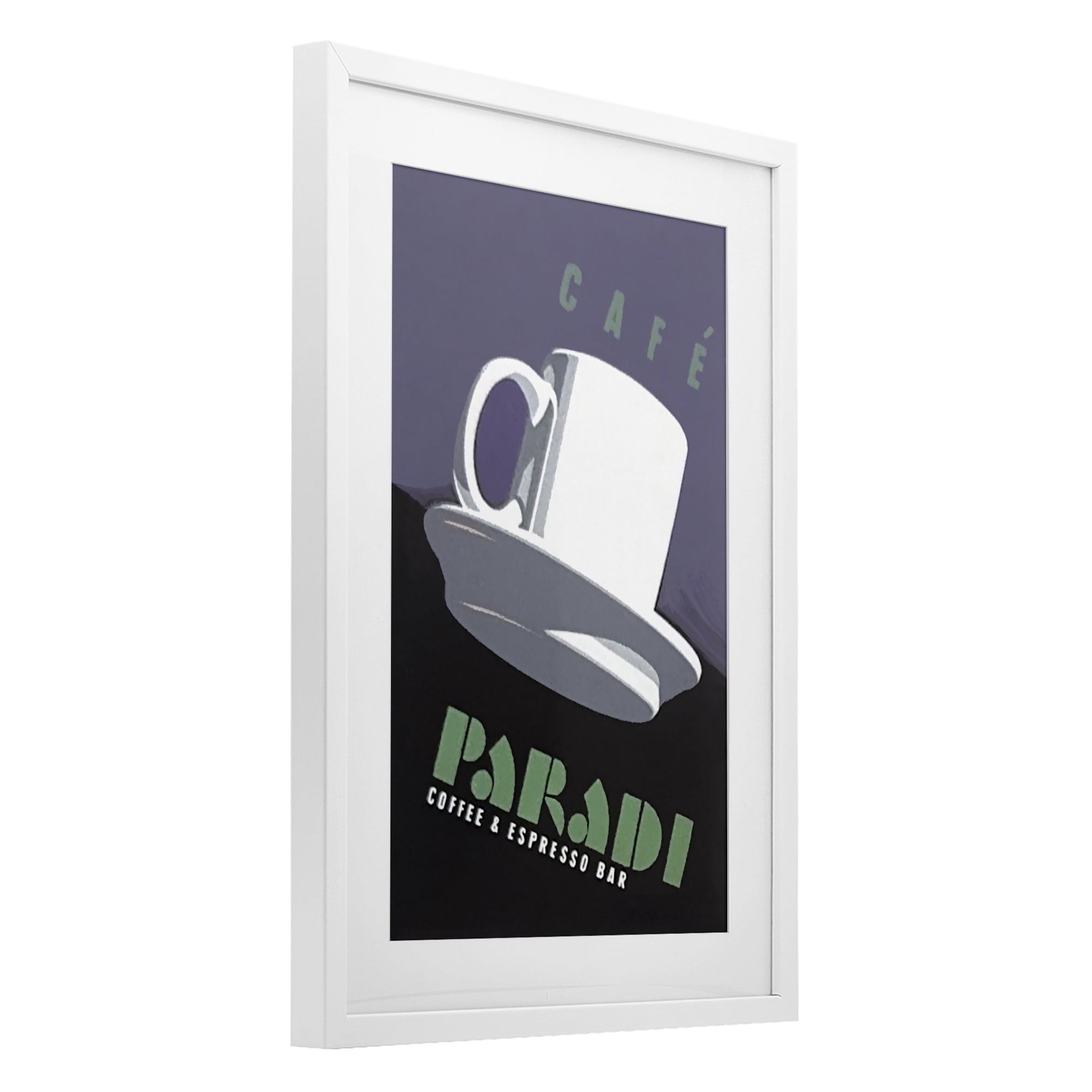 Stupell Industries Paradi Coffee & Espresso White Framed Print Under Glass, design by Jadei Graphics