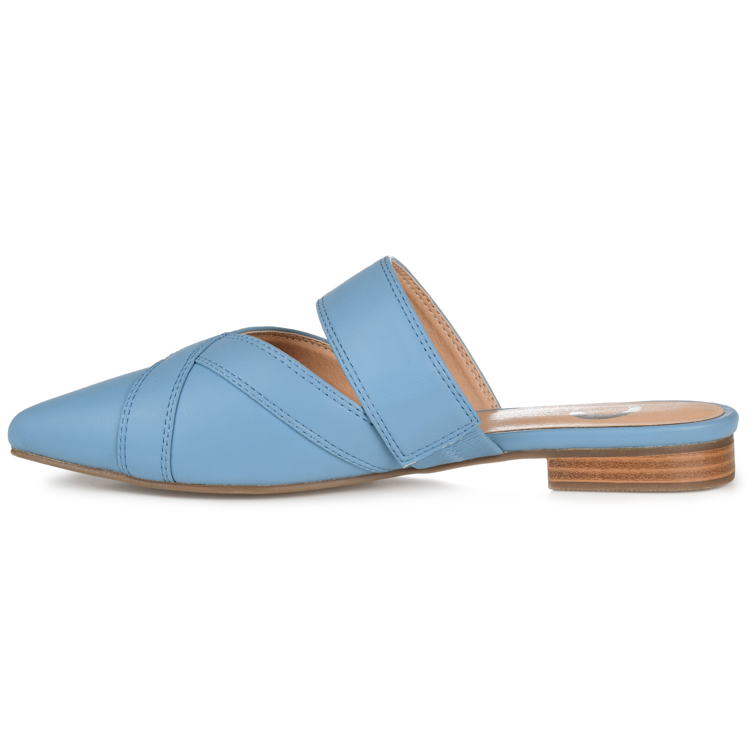 Journee Womens Stasi Narrow Width Slip On Pointed Toe Mules Flats
