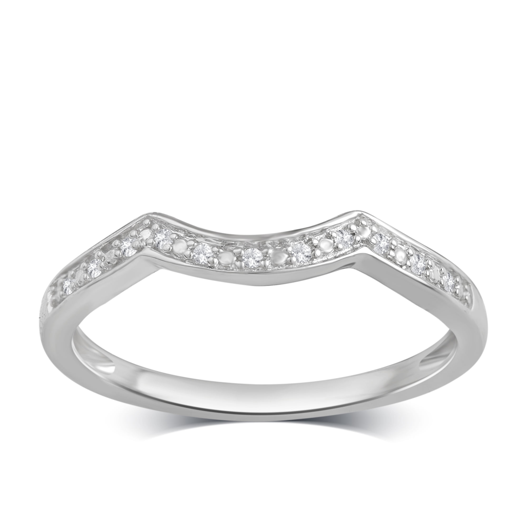 1/5 Carat T.W Diamond Miracle Plate Sterling Silver Twist Bridal Set