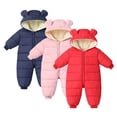 thumbnail image 3 of Maxcozy Baby Girls Boys Heaveyweight Winter Snowsuit Jumpsuit Hooded Down Coat Cotton-Padded Romper, 3 of 10