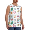 thumbnail image 2 of Fotbe Hello Summer Cat Men's Camiseta sin Mangas Estampada para Hombres, Playera Casual para Gimnasio, Entrenamiento, Playa-X-Large, 2 of 7