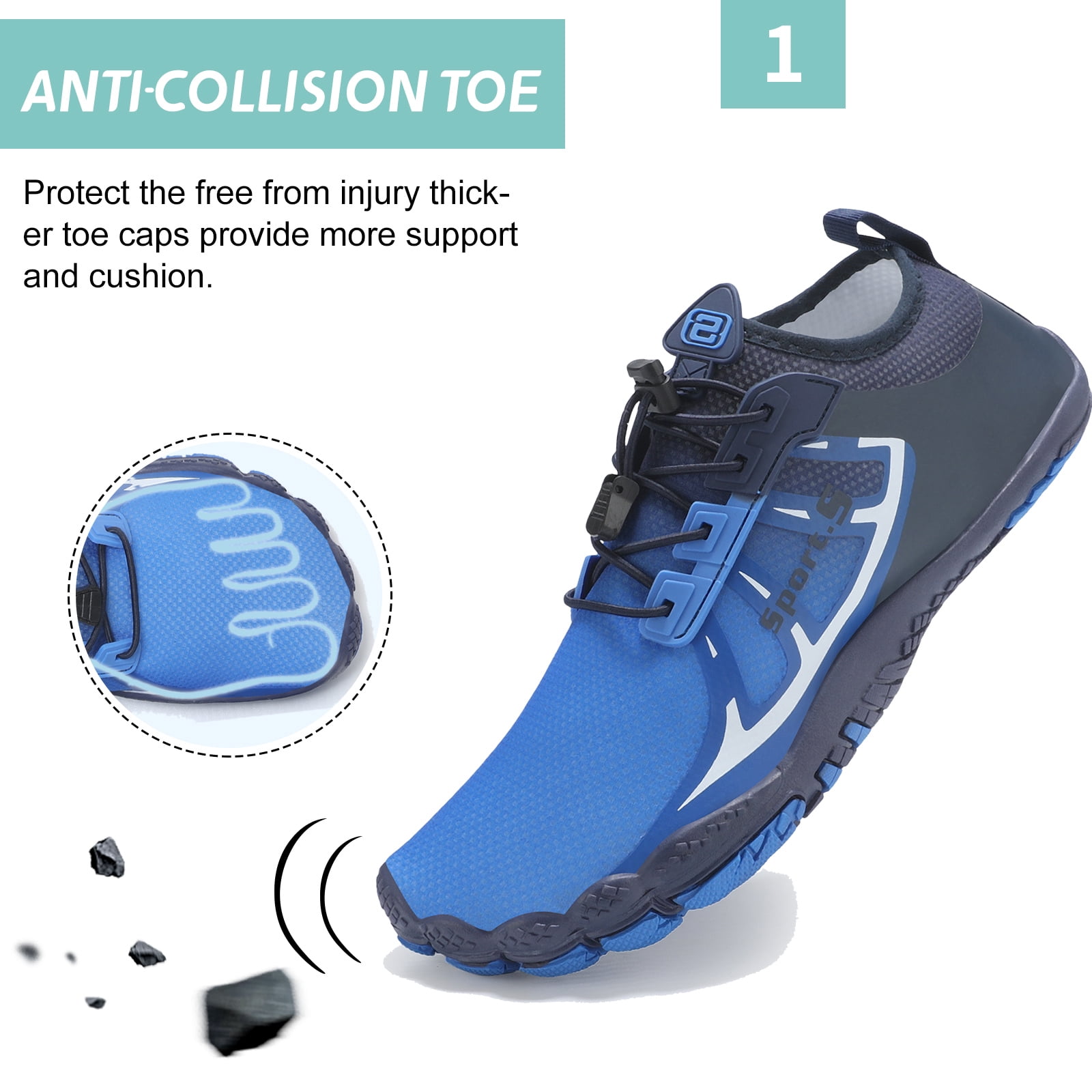 OUSIMEN Water Shoes Womens Mens Quick-Dry Non-Slip Soft Barefoot Swimming Shoes Aqua Sports Outdoor Beach Surfing Diving Hiking Yoga Shoes