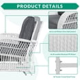 thumbnail image 3 of VIVIJASON 2-Piece Outdoor White Wicker Glider Rocking Chair, Patio Rattan Swing Glider Chairs with Cushions & Steel Frame, All-Weather Gliding Lawn Wicker Furniture for Garden Backyard Porch, Grey, 3 of 7