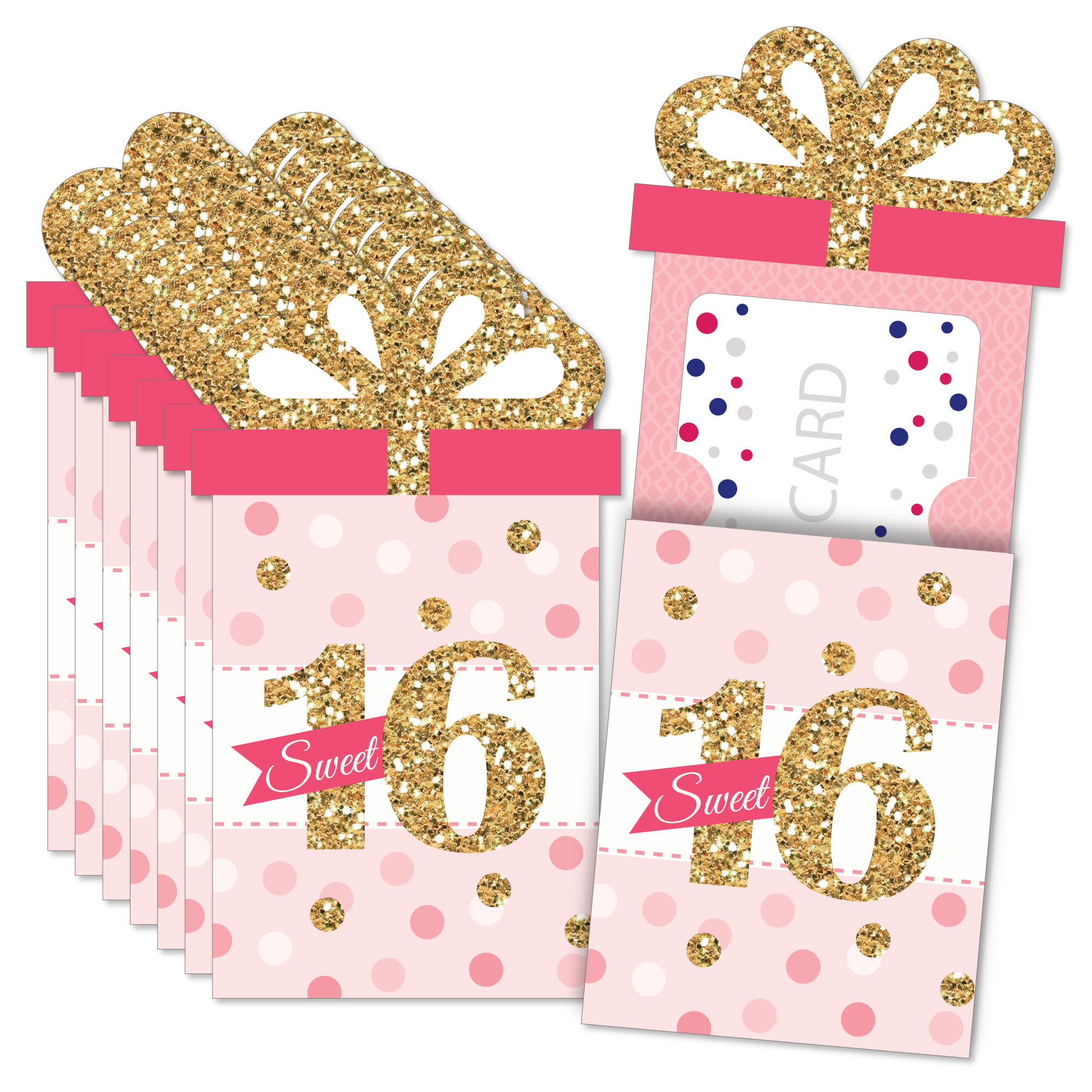 Big Dot of Happiness Sweet 16 16th Birthday Party Money and Gift Card