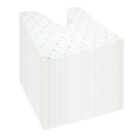 Keyohome 50Pcs Non Woven Fabric Toilet Commode Mat Waterproof Versatile U Shaped Toilet Mat for Home Public Bathroom