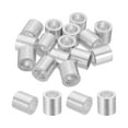 thumbnail image 1 of Uxcell 23/64"(9mm) Aluminum Wire Rope Stop Sleeve Set, 15 Pcs Crimping Loop Sleeve Single Hole Round Cable Ferrule for Wire Rope Cable Line, Silver, 1 of 6