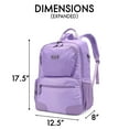 thumbnail image 6 of ELLE Voyage 20L Twill and Vegan Leather Fashion Backpack, Lavender, 6 of 8