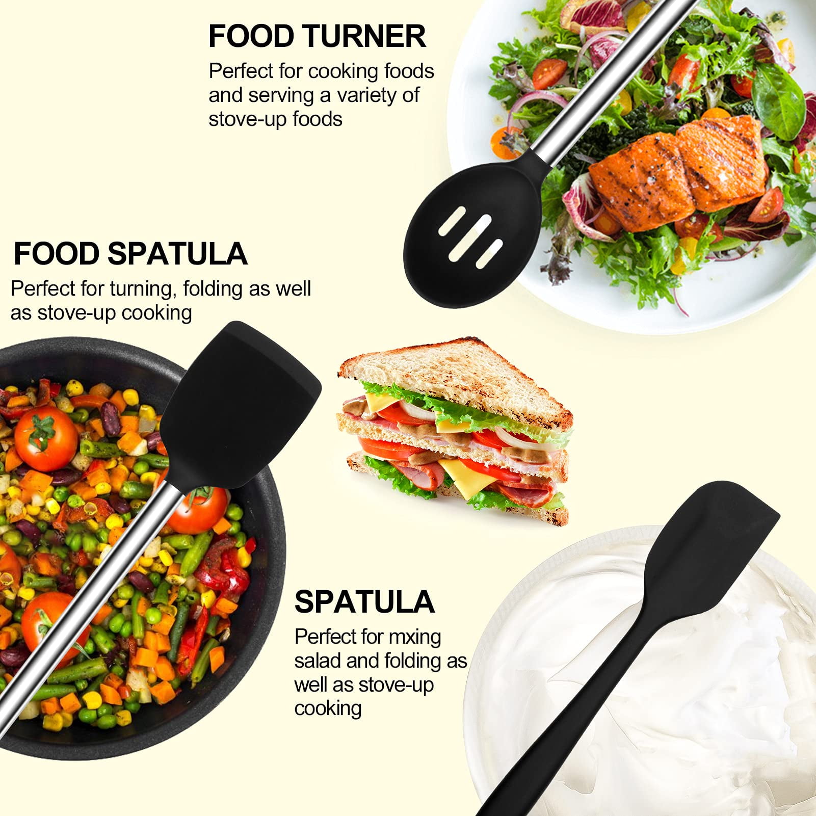 Silicone Turner Spatula Set - Cooking Utensil Set - Egg Turners, Panca –  Crucible Cookware