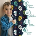 thumbnail image 3 of Blackout Kids Curtains,Navy Colorful Skull Pattern Childrens Insulated Curtains Set Of 2,Bedroom Essentials,Toddler Room Decor 42"x54", 3 of 5