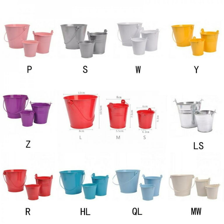 Multi Colored Easter Plastic Buckets with Handles, 6 Pcs - JOYIN