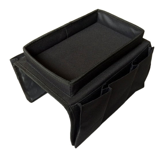 Sofa Armrest Organizer, Couch TV Remote Storage Organizer with Pockets for Recliner Armchair, Snacks Glasses Smartphone Magazines Pouch, Multi-Pocket Caddy