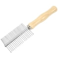 thumbnail image 1 of MERRYHAPY Cepillo Para De Mascotas Doble Con Finos Y Mango De Madera Plateado, 1 of 7