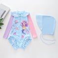 thumbnail image 2 of JTieacloth Girls' Swimsuit Ruffled Swimsuit Long Sleeved Sun Protective Swimsuit For Babies (2 12 Years),Sizes 2-4 Years, 2 of 6