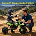 thumbnail image 3 of Track Seven 24V Electric Dirt Bike for Kids, Official Licensed Honda Electric Motorcycle, Up to10 Mph, Twist-Grip Throttle, 12" Pneumatic Tires, Bluetooth, Music, Motorcycle for Kids 6+, Green, 3 of 9