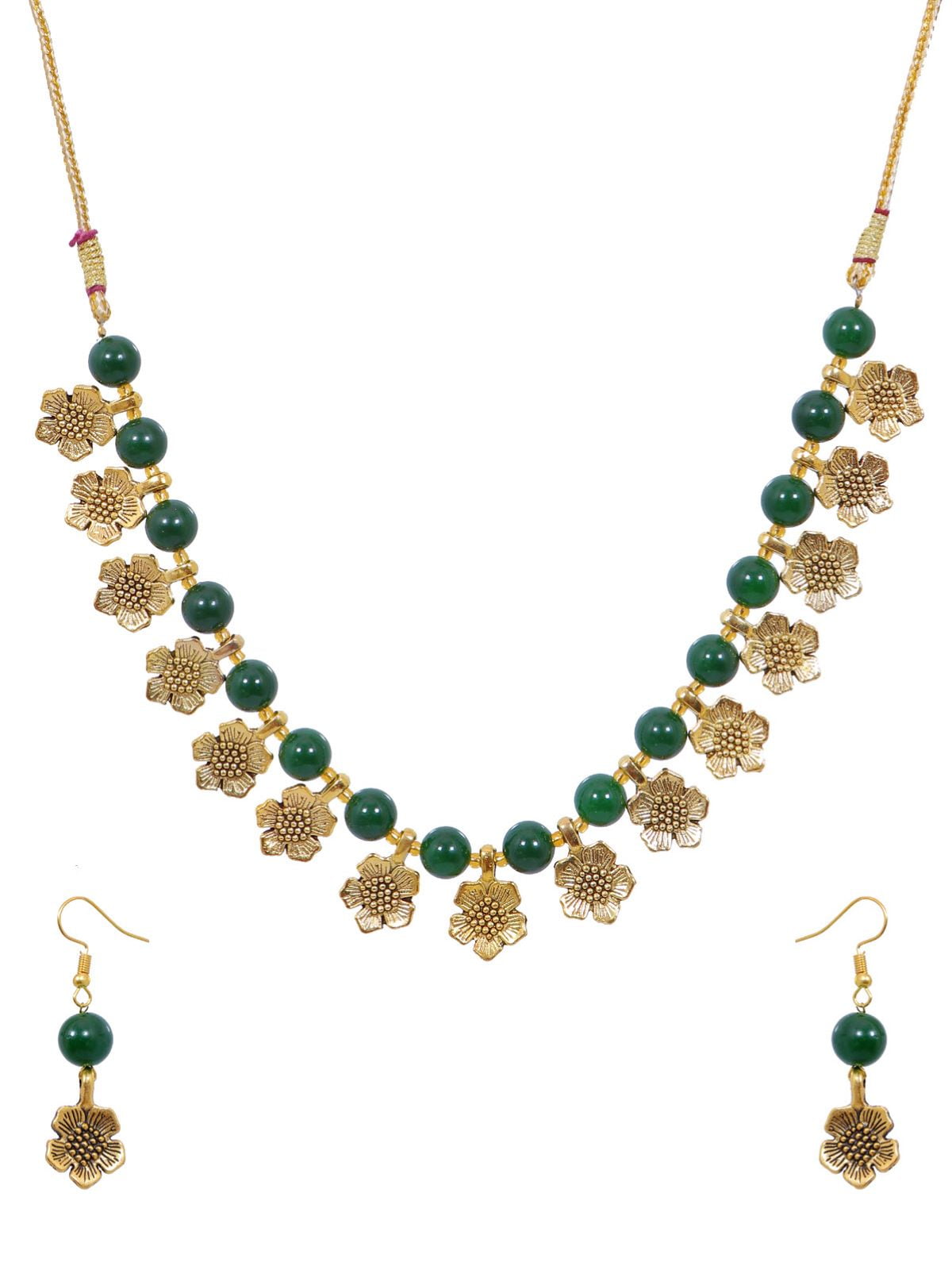 Elysee Necklace in Emerald Green | En Route Jewelry
