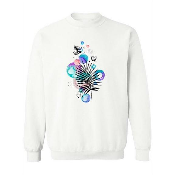 Abstract Watercolor Leaves. Sweatshirt Women -Image by Shutterstock, Female 5X-Large