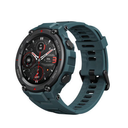 Amazfit T-Rex Pro Smart Watch: Rugged Outdoor GPS Fitness Watch - Blue - Silicone watchband