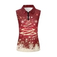 thumbnail image 5 of Yuyamidu Xmas Tree Womens Golf Shirt Zip Up Collared Shirts Breathable Sleeveless Tennis Athletic Tank Top for Women Red Christmas Golf Activewear Clothes Size XS, 5 of 8