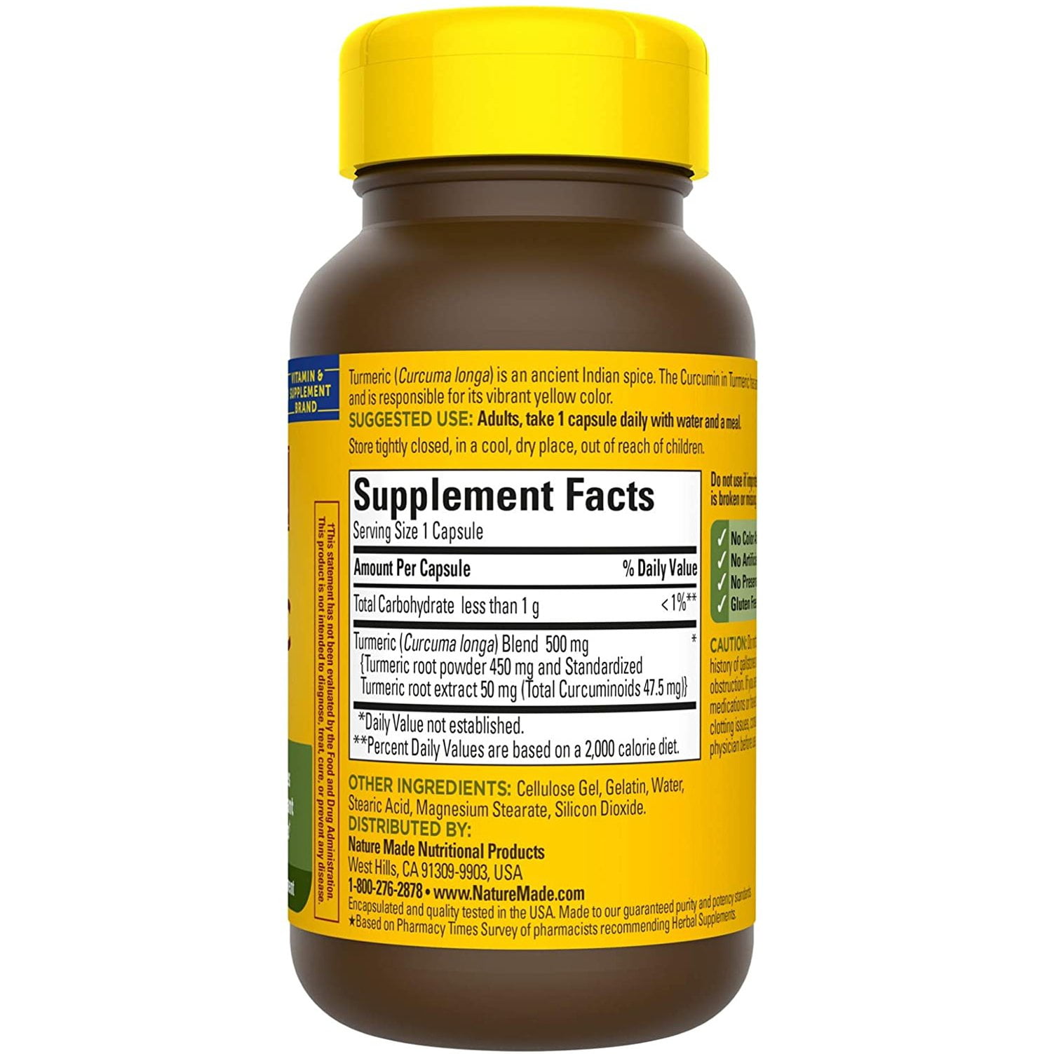 Nature Made Turmeric 500 mg Capsules, 60 Count for Antioxidant Support