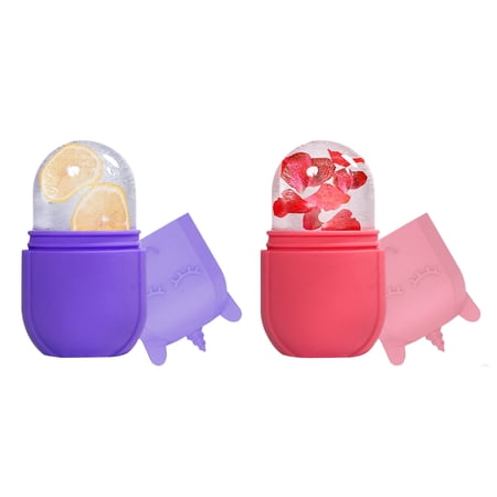 Revitalize Your Skin with our Reusable Silicone Contour Facial Treatment Ice Stick Roller: Perfect for Face, Eyes, and Body (2-Pack)