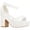 White, variant on Women Platform Chunky Heeled Sandals Ankle Strap Sexy Open Toe Heels Chunky Block Platform Wedge Sandals