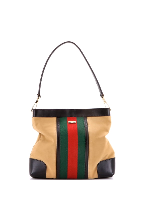 Pre-Owned Vintage Web Shoulder Bag Canvas and Leather By Rebag