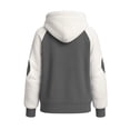 thumbnail image 4 of VNKIDY Women's Sweatshirt Fashion Color Block Oversized Thicken Windproof Hoodie Long Sleeve Loose Fit Pullover With Pockets For Autumn Winter Outdoor Wear Fashionable Tops, 4 of 5