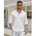 thumbnail image 4 of COOFANDY Mens Casual Shirts Long Sleeve Button Down Shirt Untucked Dress Shirts for Men, 4 of 6