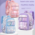thumbnail image 2 of grade 1 to Grade 6 primary school student super cute girl schoolbag super light breathable spine protection waterproof Plaid backpack.The backpack has waterproof function., 2 of 5