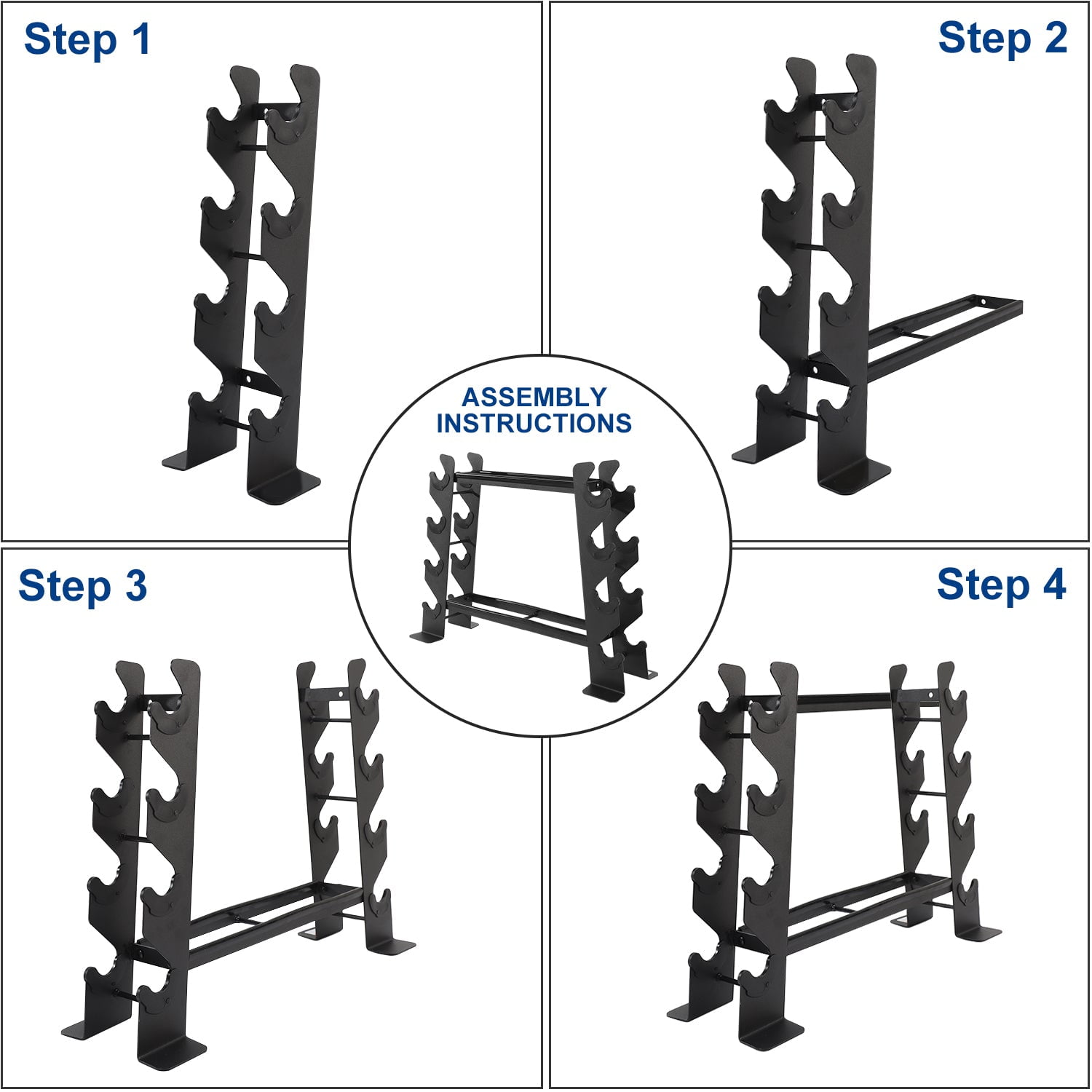 XPRT Fitness 2-Tier Steel Dumbbell Rack Stand with Anti-Tip Design – Holds up to 200 lbs, Rubber Feet & Silicone Cradles for Home Gym Storage
