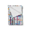thumbnail image 2 of Abstract Soft Flannel Fleece Throw Blanket, Minimalist Modern Art Pattern with Stripes and Rectangles Geometric Arrangement, Cozy Plush for Indoor and Outdoor Use, 50" x 70", Multicolor, by Ambesonne, 2 of 5