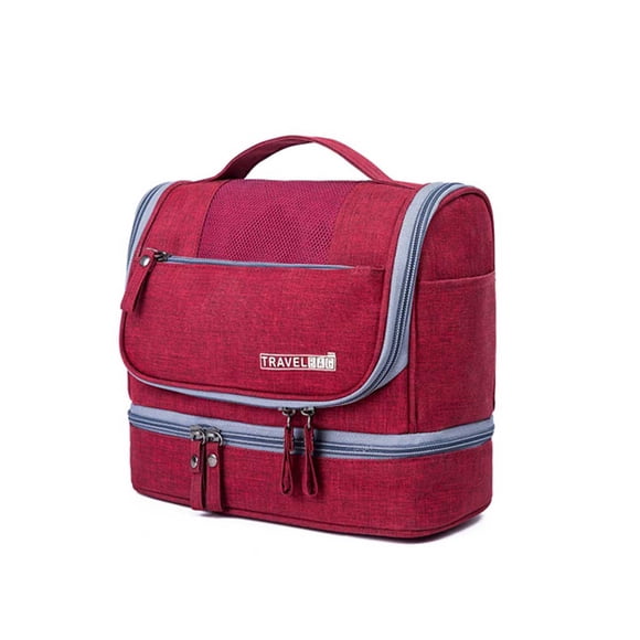 Neceser de viaje colgante Yuarrent con asa portátil impermeable para cosméticos Vino rojo