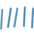 thumbnail image 2 of Classic Striped Spiral Birthday Candles Party Supplies, 24 Count Per Pack, 1-Pack Blue, 2 of 3