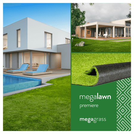 No Fade Outdoor Rugs MegaGrass MegaLawn Premiere 20 x 59 in Artificial Grass for Pet Lawn and Landscaping Indoor/Outdoor Area Rug ()