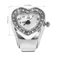 thumbnail image 2 of LABSERRON Quartz Ring Watch Heart Shape Silver Alloy for Party Timekeeping 1Pack Men Women, 2 of 8