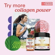Zhou Collagen Peptides Hydrolyzed Protein Powder | Grass Fed, Pasture Raised | Unflavored, Hormone-Free, Non-GMO |18 Ounce