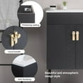 thumbnail image 5 of Bathroom Vanity with Top and Sink, Modern Single Vanity with 2 Soft-Close Doors and Metal Handles, Solid Wood Bathroom with Cabinet White Ceramic Basin, 5 of 8