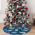 thumbnail image 5 of Yiaed Cartoon Surfer Sharks Print Christmas Tree Skirt , Tree SkirtsTree Mat for Christmas Winter Holiday Indoor Decorations-30", 5 of 7