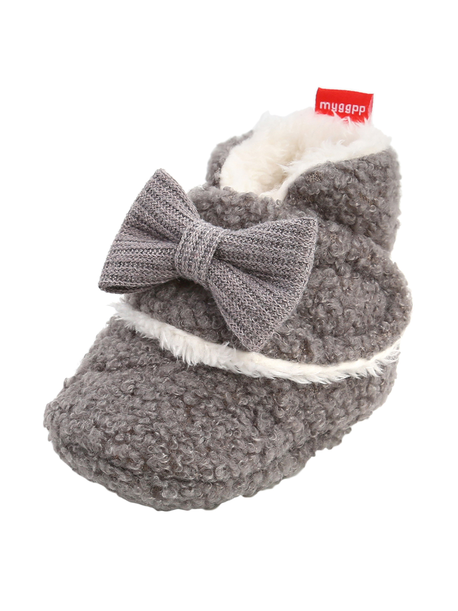 Lizxun Infant Flat Shoes with Decorative Bow Knot, Hightop Warm Shoes
