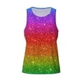 thumbnail image 4 of Xecao Rainbow Glitter Men's Tank Top Workout Quick Dry Sleeveless Gym Jogging Muscle Shirts Summer Swim Beach Tops, 4 of 9