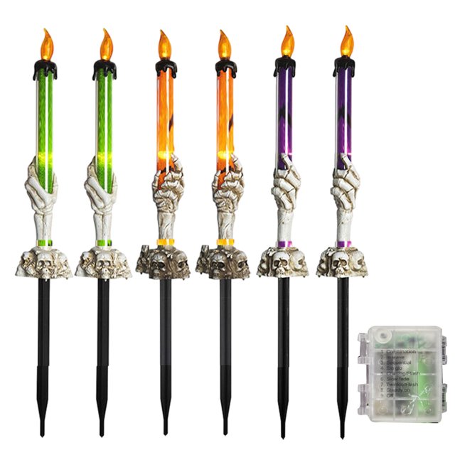 Las velas de Halloween iluminan la decoración del hogar solar 6 piezas para la fiesta en el jardín